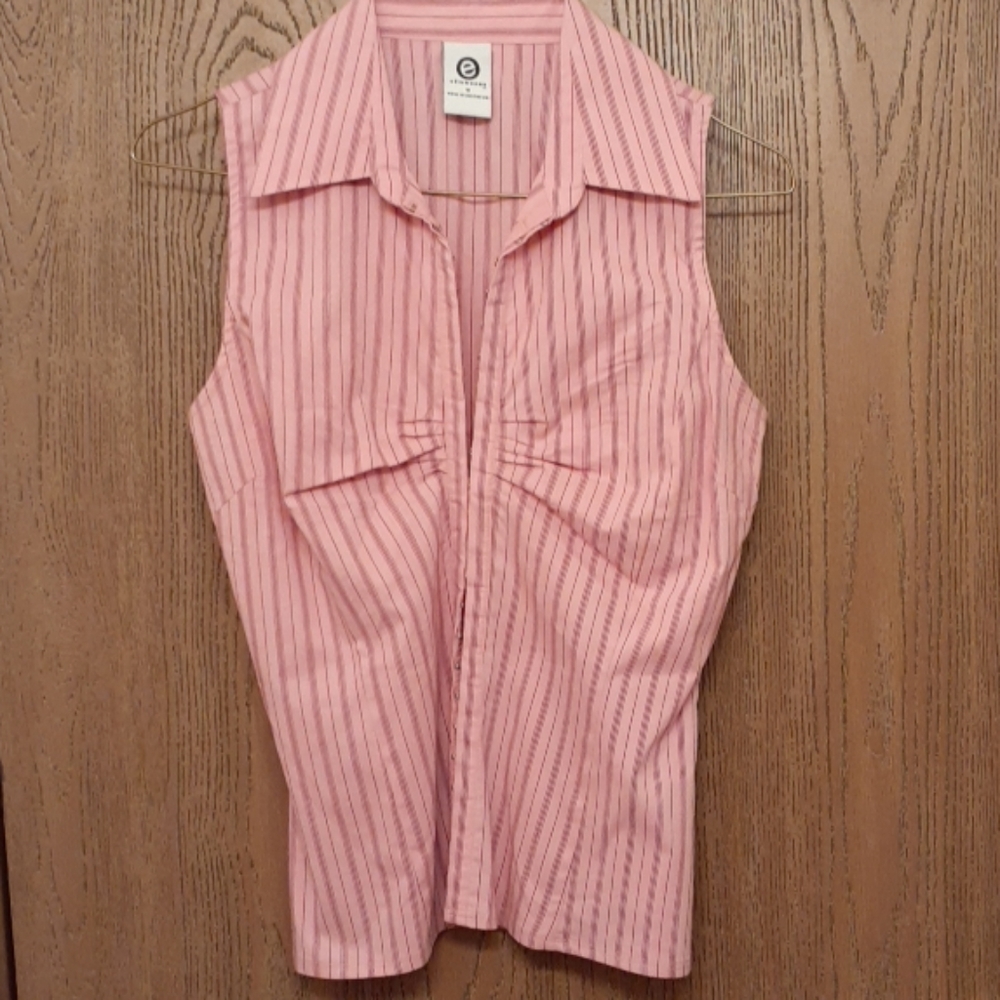 Pink striped blouse